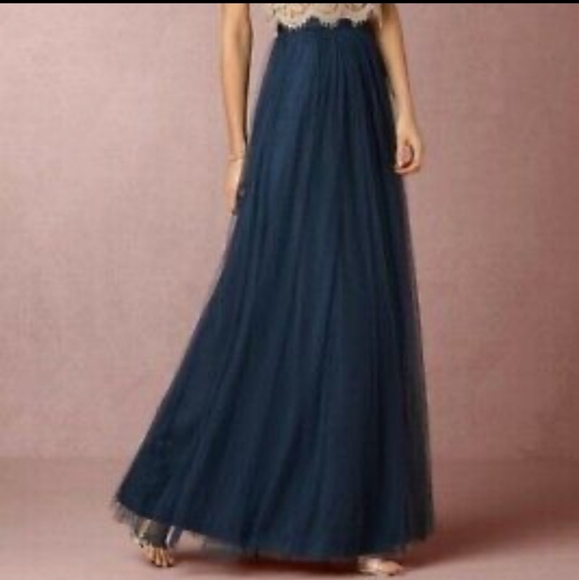 Jenny Yoo Louise Navy Blue Tulle Maxi 